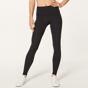 Lululemon Athletica Wunder Under Hi-Rise Legging mesh ruche sides Sz 6
